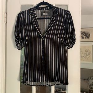 Reformation Striped Blouse Shirt Small 2